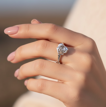 Women's Rose Silver Ring