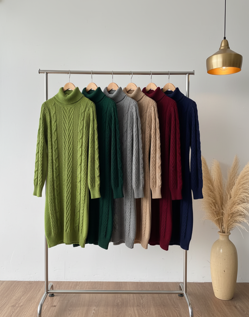 Women's Cable Sweater Dress